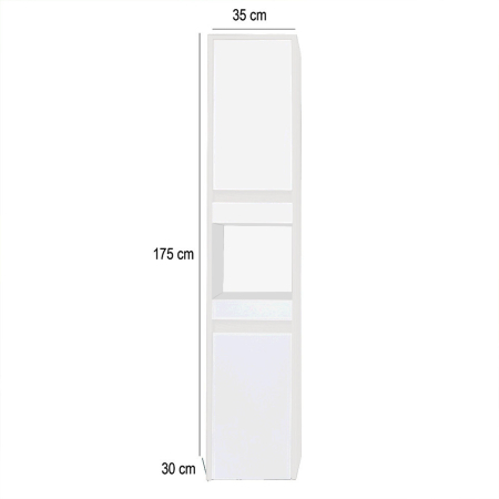 Leziter Dulap lateral Luna cu design de perete/podea, alb, universal [2]