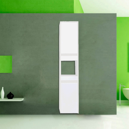 Leziter Dulap lateral Luna cu design de perete/podea, alb, universal [1]