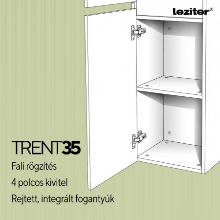 Leziter Dulap lateral suspendat Trent stejar apus de soare-verde fistic [3]
