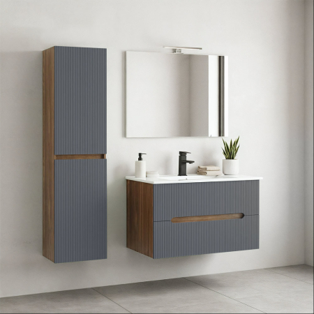 Leziter Dulap lateral suspendat Trent stejar sunset-gri antracit [1]