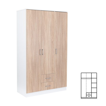 Dulap haine - Leziter Dulap Miami 120x205 cm stejar sonoma-alb