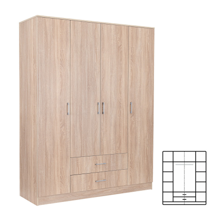 Dulap haine - Leziter Dulap Miami 160x205 cm stejar sonoma-stejar sonoma