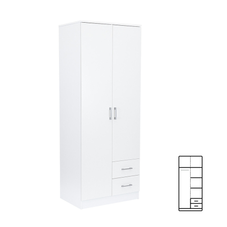 Dulap haine - Leziter Dulap Miami 80x205 cm alb-alb