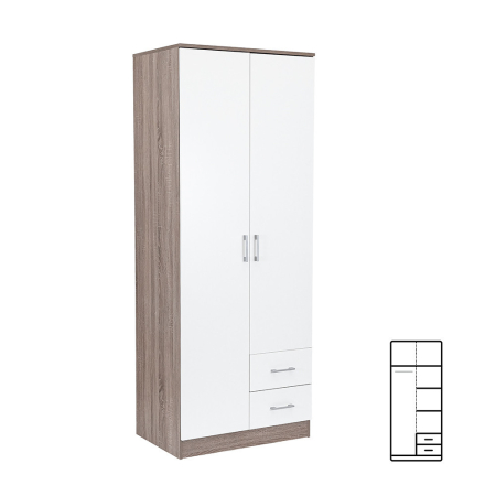 Leziter Dulap Miami 80x205 cm alb-stejar York [0]