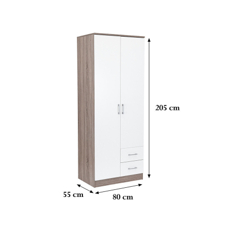 Leziter Dulap Miami 80x205 cm stejar alb-york [1]