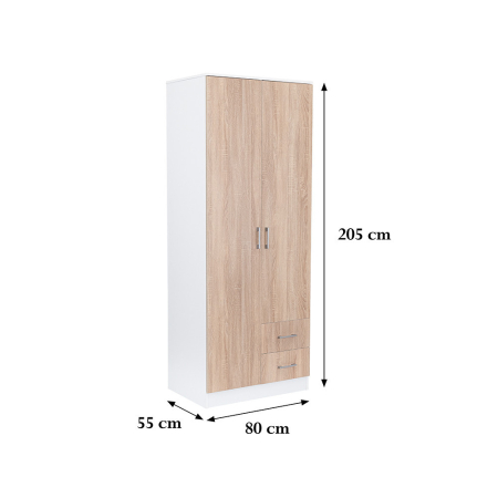 Leziter Dulap Miami 80x205 cm stejar sonoma-alb [2]