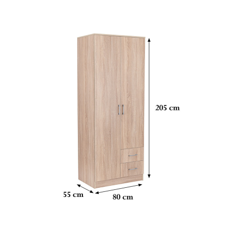 Leziter Dulap Miami 80x205 cm stejar sonoma-stejar sonoma [2]