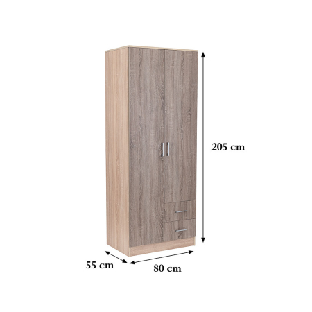 Leziter Dulap Miami 80x205 cm stejar York-stejar Sonoma [1]