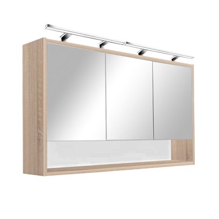 Dulap cu oglindă baie - Leziter Dulap superior cu oglindă Luna 120, stejar Sonoma