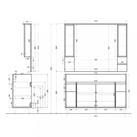 Leziter Dulap suspendat Bianca Plus 105, culoarea nucului Aida [1]