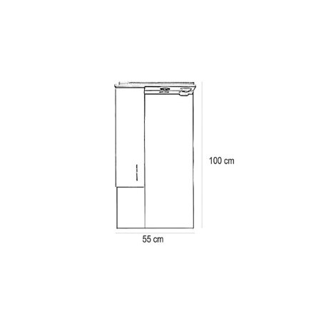 Leziter Dulap suspendat Bianca Plus 55, culoare Aida nuc, deschidere pe dreapta [3]