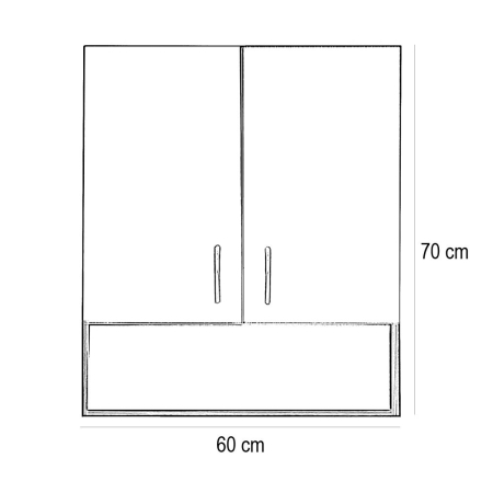 Leziter Dulap suspendat Bianca Plus 60 cu 2 uși, fund deschis, culoare stejar sonoma [1]