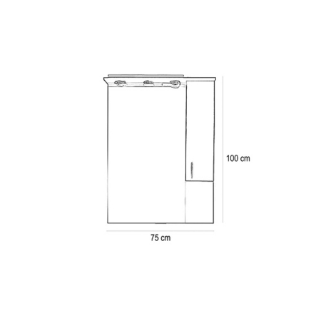 Leziter Dulap suspendat Bianca Plus 75, culoare Aida nuc, deschidere pe dreapta [3]