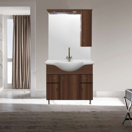 Leziter Dulap suspendat Bianca Plus 85, culoare Aida nuc, deschidere pe dreapta [2]