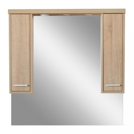 Baie - Leziter Dulap suspendat cu oglindă Nerva 105 cm, stejar Sonoma