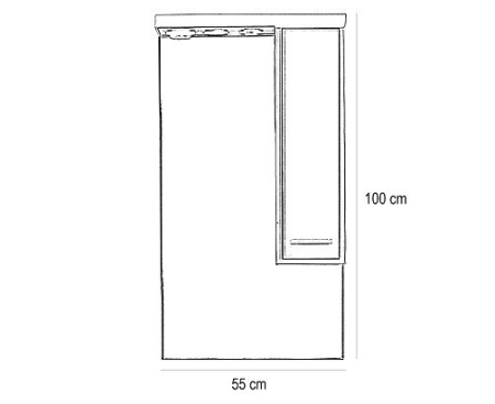 Leziter Dulap suspendat cu oglindă Nerva 55 cm, stejar Sonoma [1]