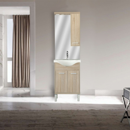 Leziter Dulap suspendat cu oglindă Nerva 55 cm, stejar Sonoma [2]