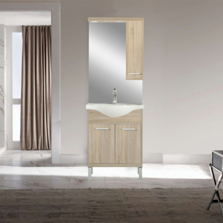 Leziter Dulap suspendat cu oglindă Nerva 65 cm, stejar Sonoma [2]