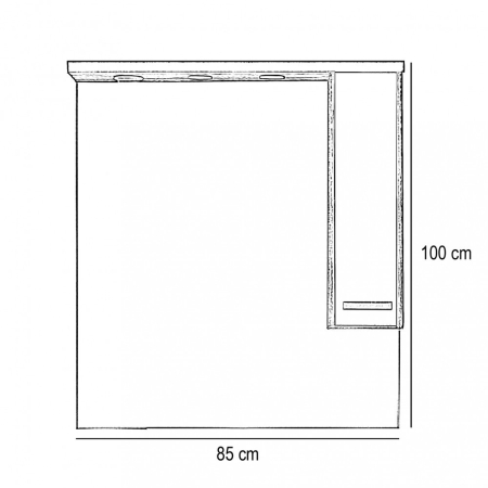 Leziter Dulap suspendat cu oglindă Nerva 85 cm, ulm Rauna [2]