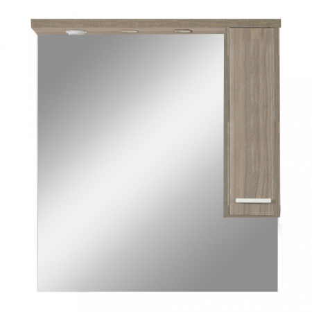 Baie - Leziter Dulap suspendat cu oglindă Nerva 85 cm, ulm Rauna