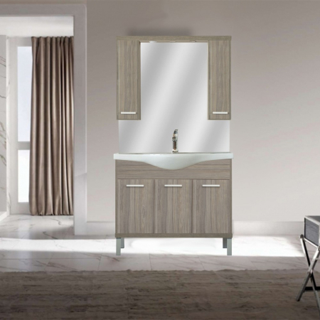 Leziter Dulap suspendat Nerva 105 cm cu oglindă, alb oglindă [3]