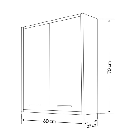 Leziter Dulap suspendat Nerva 60 cu 2 uși, ulm rauna [2]