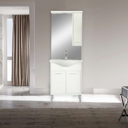 Leziter Dulap suspendat Nerva 65 cm cu oglindă, alb oglindit [2]