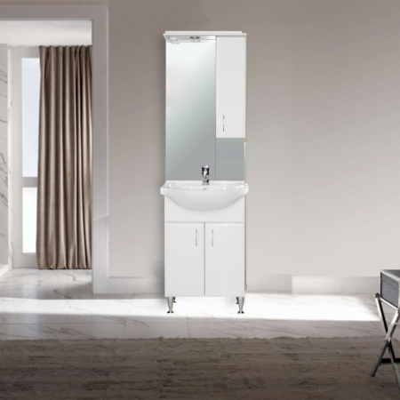 Leziter Dulap suspendat pentru baie Bianca Plus 55, alb lucios, deschidere dreapta [2]