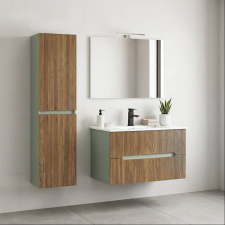 Leziter Dulap suspendat Trent verde-olivean - stejar apus de soare [1]