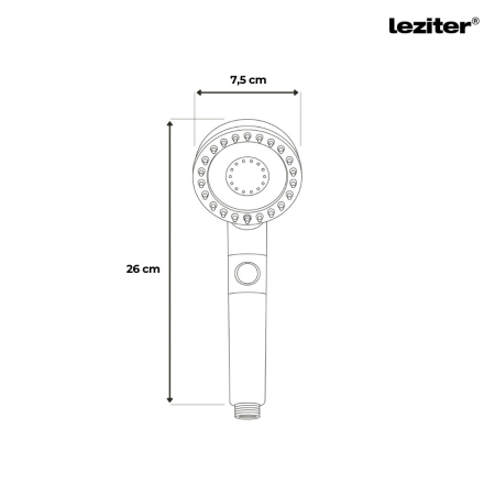 Leziter Duș de mână Kori cu 3 funcții și suport pentru furtun gri [2]