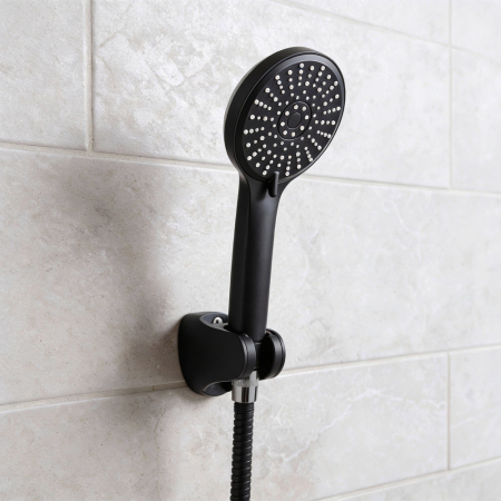 Leziter Duș de mână Lili cu 5 funcții și suport pentru furtun negru [1]