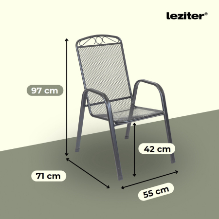 Leziter Eliza 4+1 set de mobilier de grădină antracit [2]