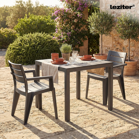 Leziter Evan masă de grădină din plastic cappuccino [1]