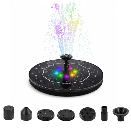 Accesorii grădină - Leziter Fântână solară cu iluminare led 16 cm