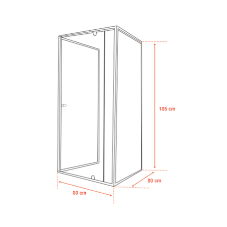 Leziter Flexi 80x80 cm cabină de duș unghiulară montată pe perete fără tavă de duș [2]