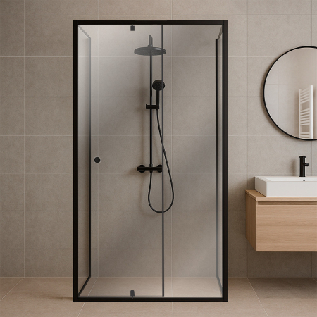 Leziter Flexi 80x90 cm cabină de duș asimetrică montată pe perete fără tavă de duș [1]