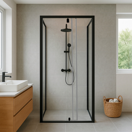 Leziter Flexi 90x90 cm cabină de duș unghiulară montată pe perete fără tavă de duș [1]