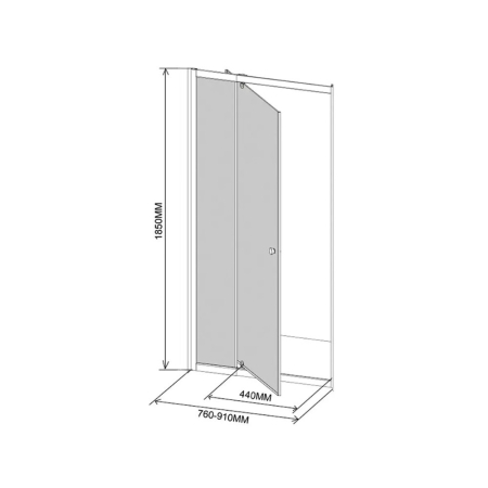 Leziter Flexi ușă de duș reglabilă 76-91x185 cm negru [2]