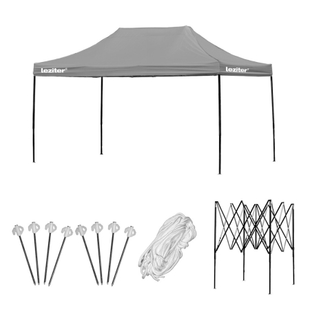 Produse temporar indisponibile - Leziter Foișor de grădină pliabil 3x4,5 m