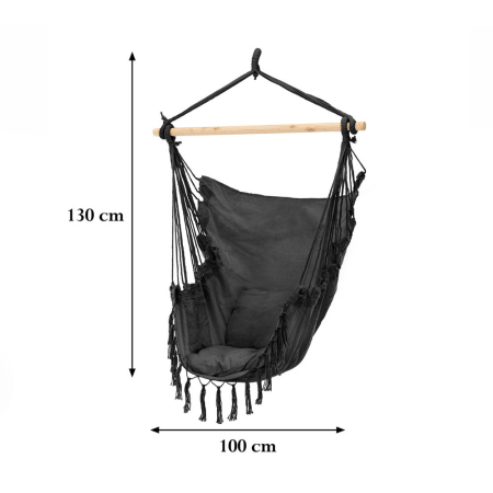 Leziter Fotoliu suspendat Puerto negru [2]