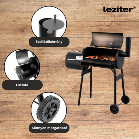 Leziter Grătar de grădină cu cărbune și afumătoare [4]