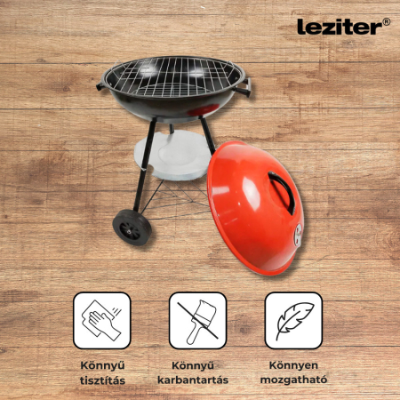 Leziter Grătar de grădină cu cărbune și roți [3]