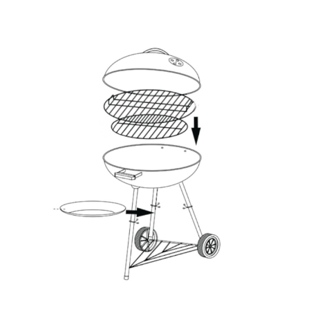 Leziter Grătar de grădină din lemn cu grătar cu bile pe roți [2]