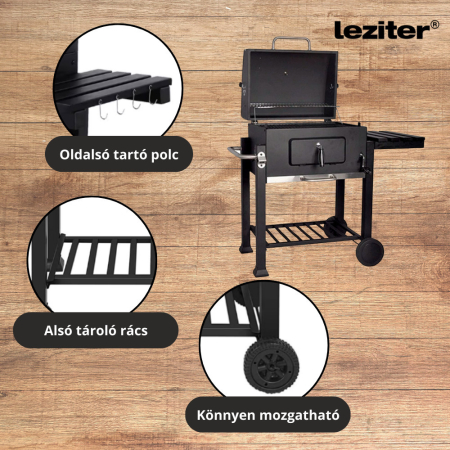 Leziter Grătar de grădină multifuncțional cu cărbune [4]