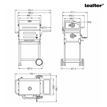 Leziter Grătar multifuncțional Helix cu cărbune de lemn [2]