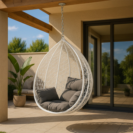 Leziter Havanna Fotoliu ușor suspendat cu kit de fixare alb [1]