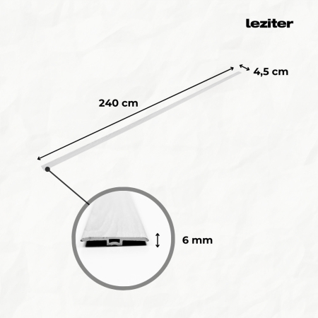 Leziter Înlocuitor pardoseală din vinil SPC, stejar Kruger, 2400x45x6 mm [2]