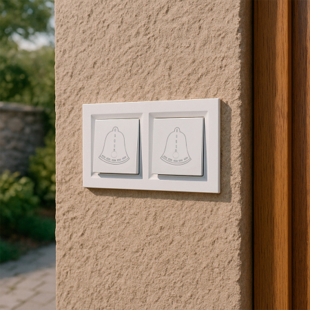 Leziter Întrerupător cu clopot dublu Nova 101N cu cadru alb [1]