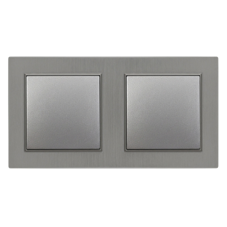 Leziter Întrerupător dublu Nova 106 gri cu cadru dublu [0]