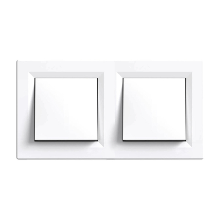 Întrerupător de alimentare - Leziter Întrerupător Nova cu cruce dublă 107 alb cu cadru dublu